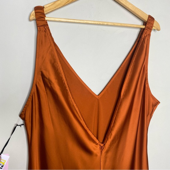 ✨NWT Future Collective Alani Noelle Rust Orange Strappy Slip Midi Dress XXL - Picture 10 of 12